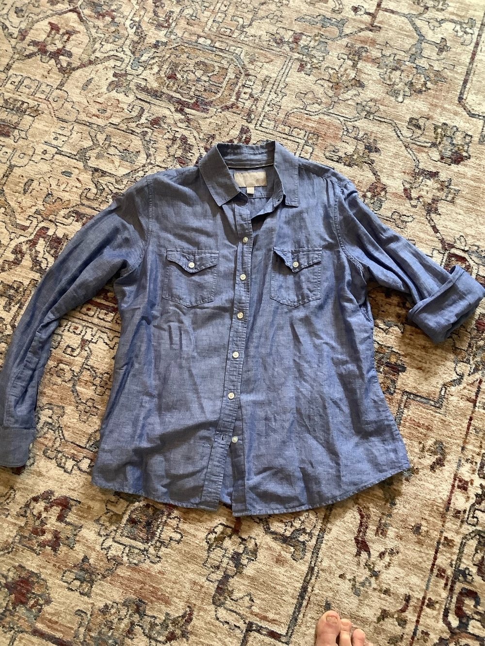 Banana Republic Soft Wash Shirt in Chambray Blue